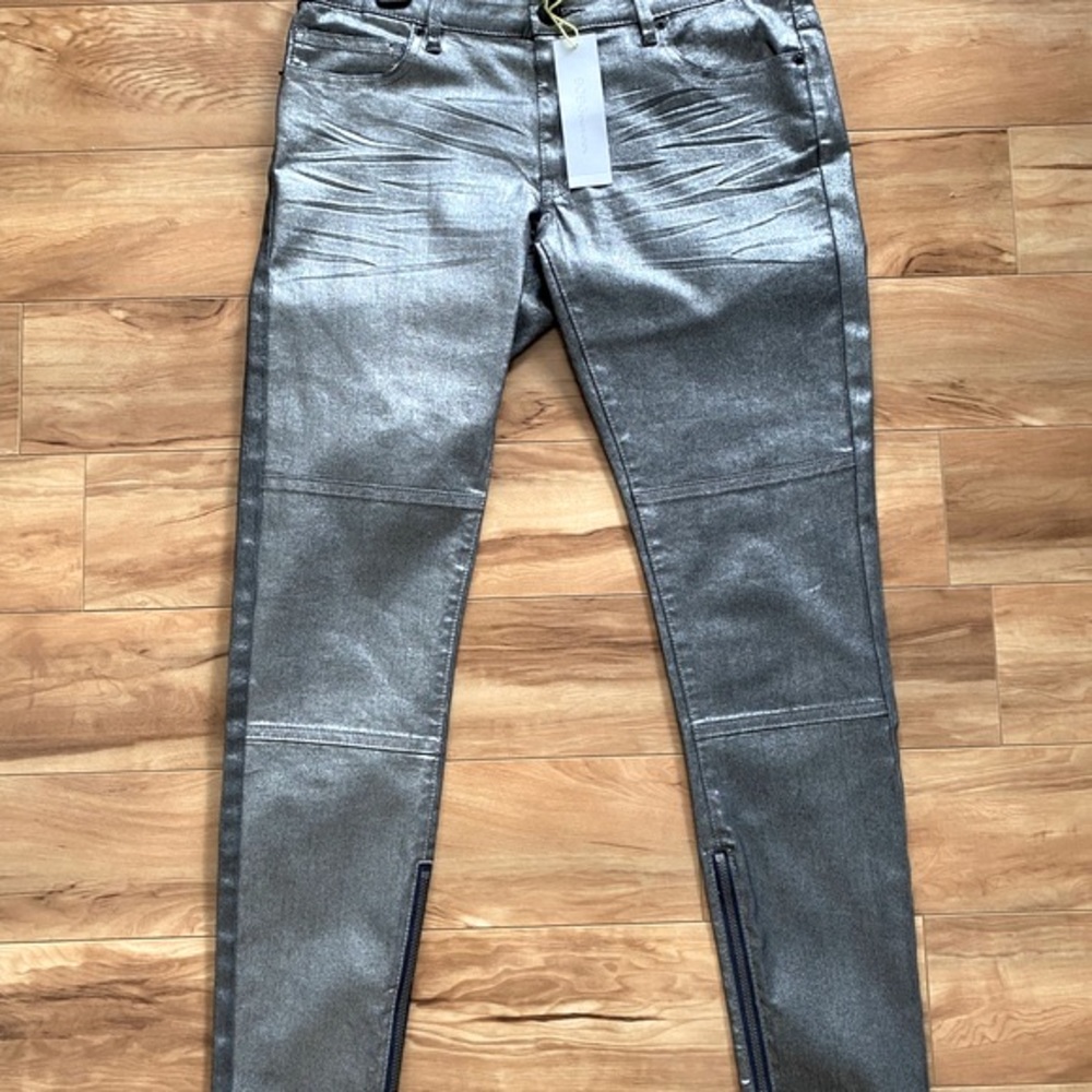 BCBGeneration Jasper Skinny Silver Metallic Jeans